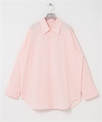 成品染棉質寬版襯衫(粉紅色-FREE-PINK)