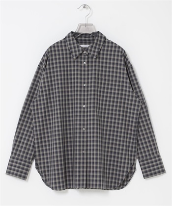 標準領格紋襯衫(藏青色-FREE-NAVY)