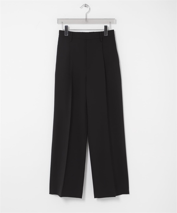 打褶直筒褲(黑色-36-BLACK)