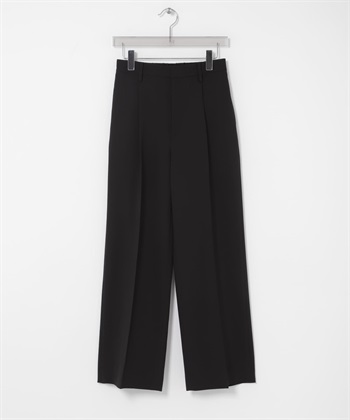 打褶直筒褲(黑色-36-BLACK)