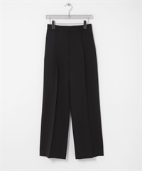 打褶直筒褲(黑色-36-BLACK)