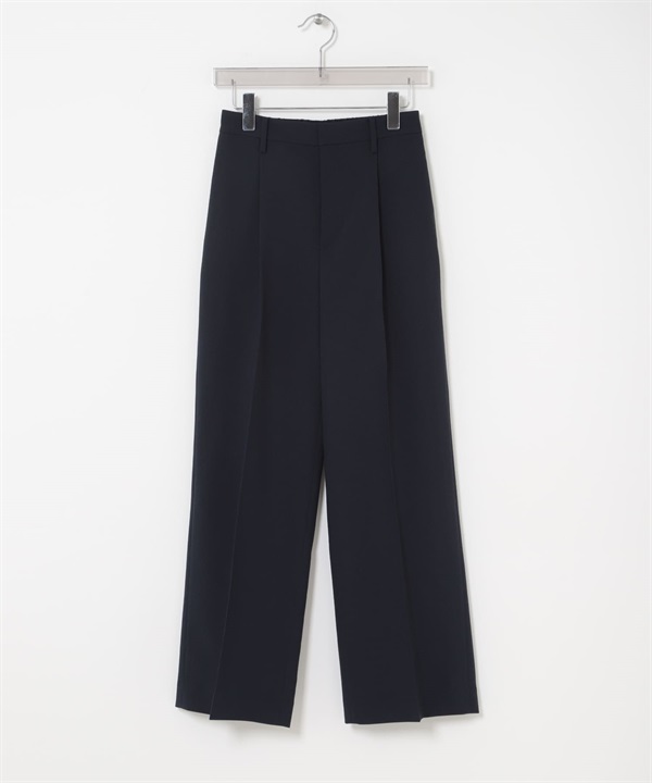 打褶直筒褲(藏青色-36-NAVY)