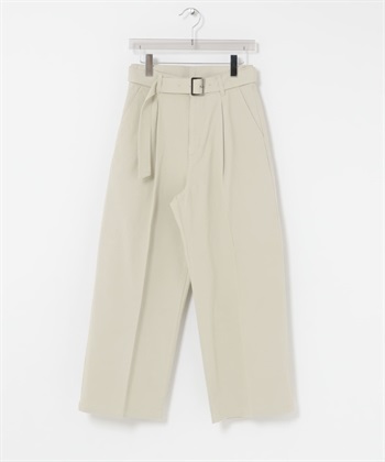附腰帶打褶寬版奇諾褲(淺膚色-38-L.BEIGE)