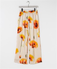 罌粟印花碎褶長褲(淺膚色-36-L.BEIGE)