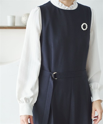 腰帶設計連身褲