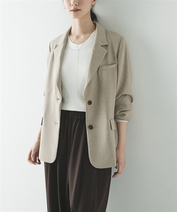 仿亞麻西裝外套