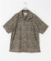 LONGCHAMP 印花開領襯衫(藍色X橘色-M-其他藍色)
