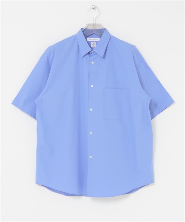 THOMAS MASON 短袖寬版襯衫(寶藍色-S)