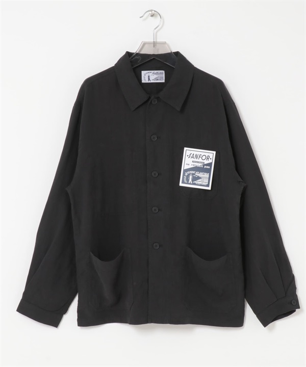 【別注】LE VETEMENT ATLANTIQUE / 工裝夾克(黑色-M-BLACK)