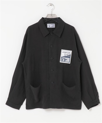 【別注】LE VETEMENT ATLANTIQUE / 工裝夾克(黑色-M-BLACK)