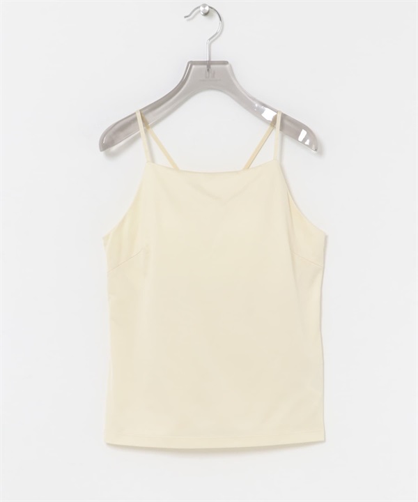 銅氨纖維緞紋附罩杯細肩帶背心(象牙白-FREE-IVORY)
