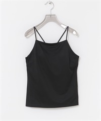 銅氨纖維緞紋附罩杯細肩帶背心(黑色-FREE-BLACK)