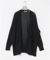 UV CUT加工長版開襟衫(黑色-FREE-BLACK)