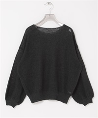 紙紗船型領針織衫(炭灰色-FREE-CHARCOAL GRAY)