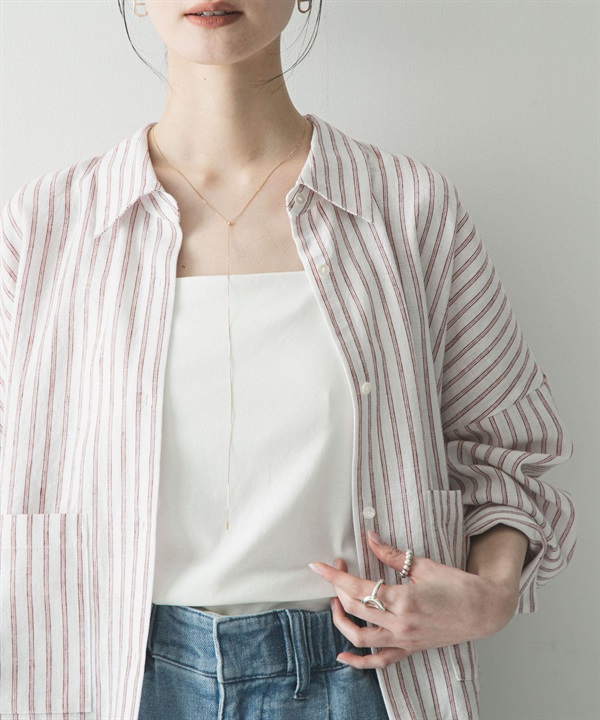 苧麻嫘縈寬鬆短版襯衫
