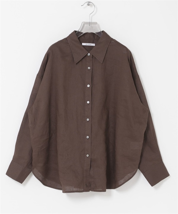 2WAY亞麻襯衫(棕色-FREE-BROWN)