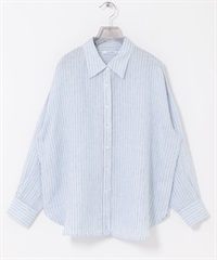 2WAY亞麻襯衫(藍色條紋-FREE-其他藍色)