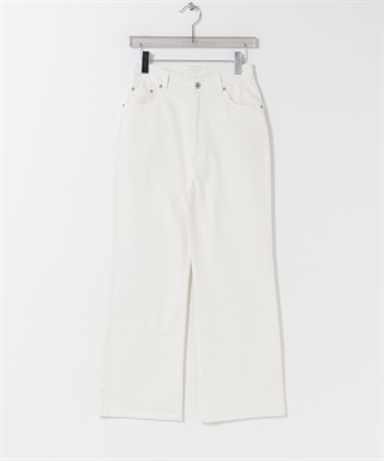 棉麻直筒牛仔褲(白色-38-WHITE)