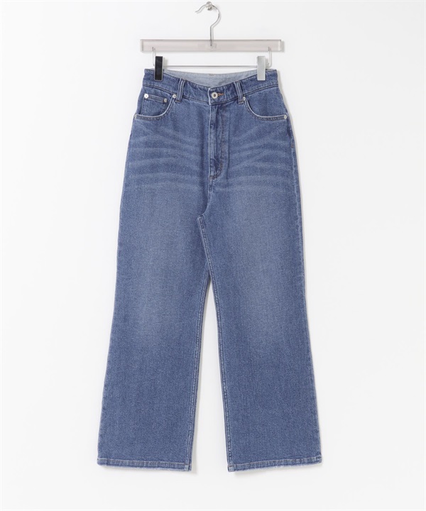 棉麻直筒牛仔褲(藍色-36-BLUE)