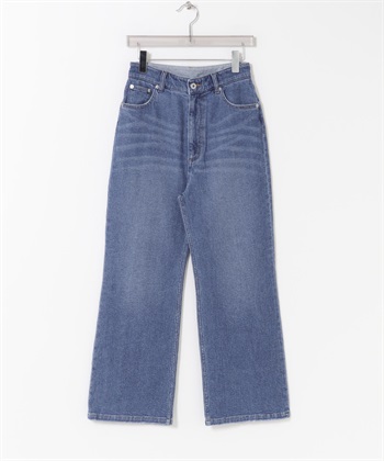 棉麻直筒牛仔褲(藍色-38-BLUE)