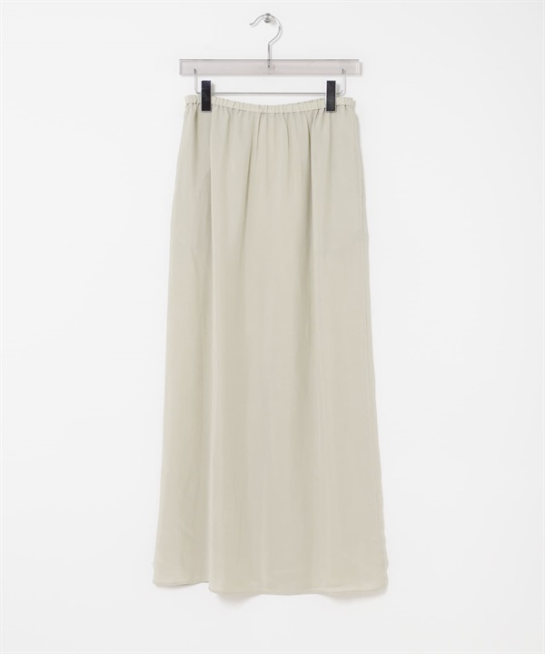 銅氨纖維碎褶直筒裙(淺膚色-36-L.BEIGE)