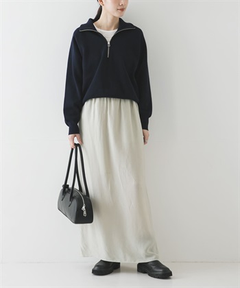 銅氨纖維碎褶直筒裙