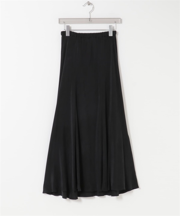 銅氨纖維斜裁長裙(黑色-FREE-BLACK)