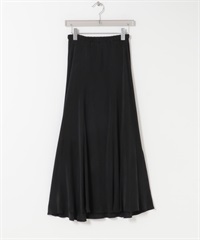 銅氨纖維斜裁長裙(黑色-FREE-BLACK)