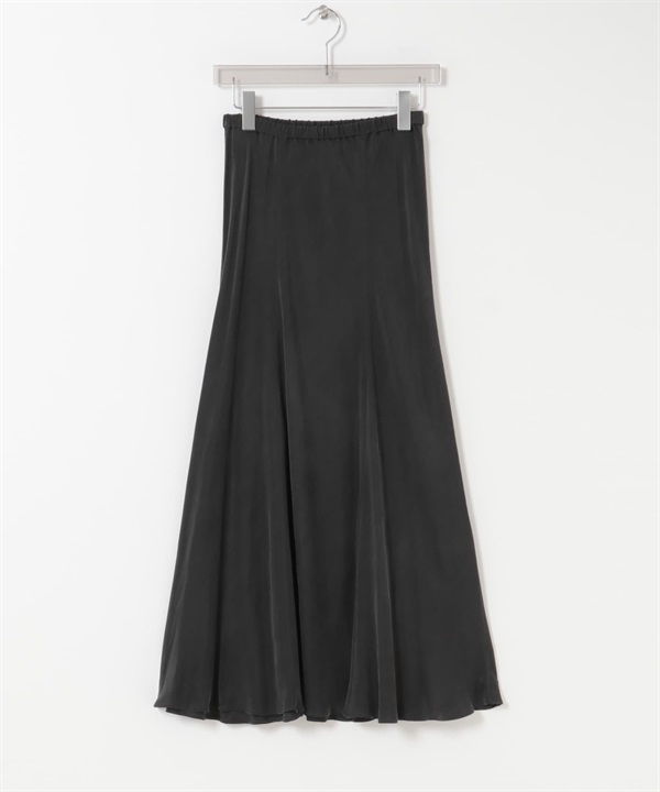 銅氨纖維斜裁長裙(炭灰色-FREE-CHARCOAL GRAY)
