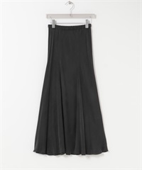 銅氨纖維斜裁長裙(炭灰色-FREE-CHARCOAL GRAY)