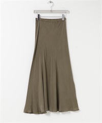 銅氨纖維斜裁長裙(其他棕色-Free-其他棕色)