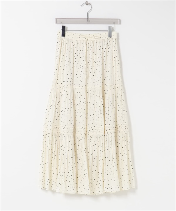 點點碎褶蛋糕裙(米白色-FREE-OFF WHITE)