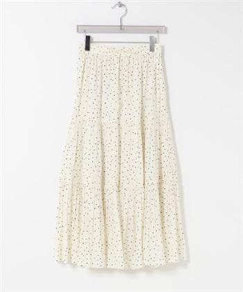 點點碎褶蛋糕裙(米白色-FREE-OFF WHITE)