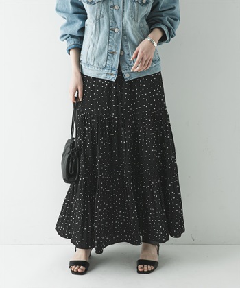 點點碎褶蛋糕裙