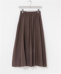 棉麻碎褶裙(棕色-FREE-BROWN)