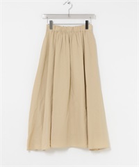 棉麻碎褶裙(膚色-FREE-BEIGE)