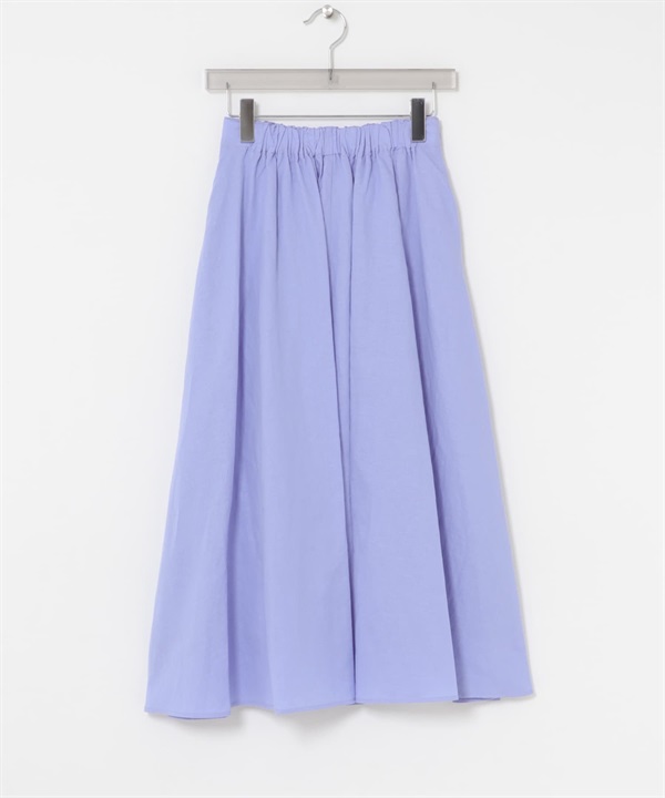 棉麻碎褶裙(藍色-FREE-BLUE)