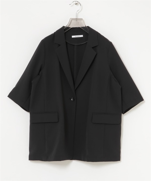 UR TECH DRYLUXE 五分袖西裝外套(黑色-FREE-BLACK)
