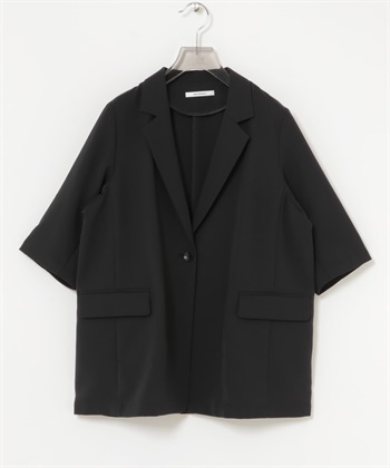 UR TECH DRYLUXE 五分袖西裝外套(黑色-FREE-BLACK)