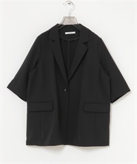 UR TECH DRYLUXE 五分袖西裝外套(黑色-FREE-BLACK)