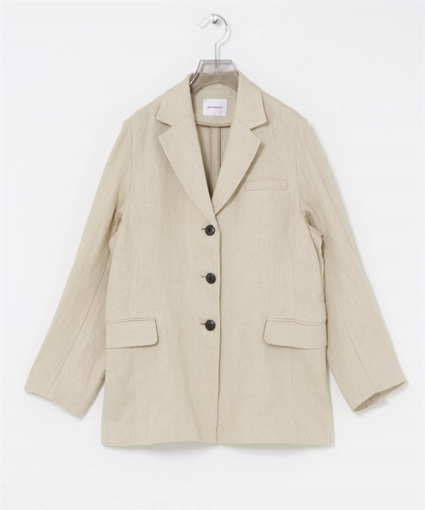 牛津亞麻西裝外套(淺膚色-FREE-L.BEIGE)