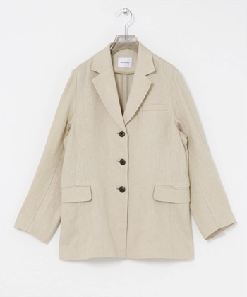 牛津亞麻西裝外套(淺膚色-FREE-L.BEIGE)