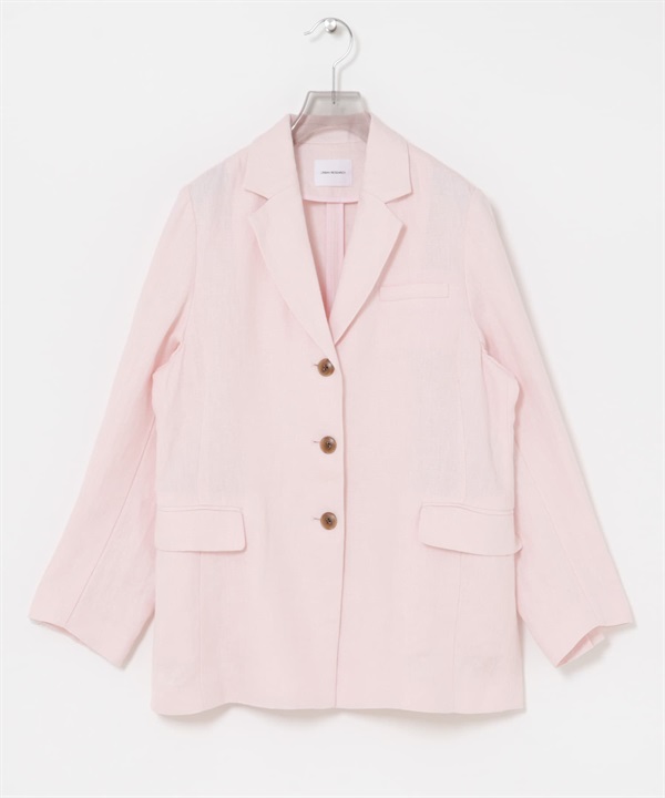 牛津亞麻西裝外套(淺粉紅色-FREE)