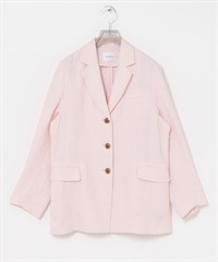 牛津亞麻西裝外套(淺粉紅色-FREE)
