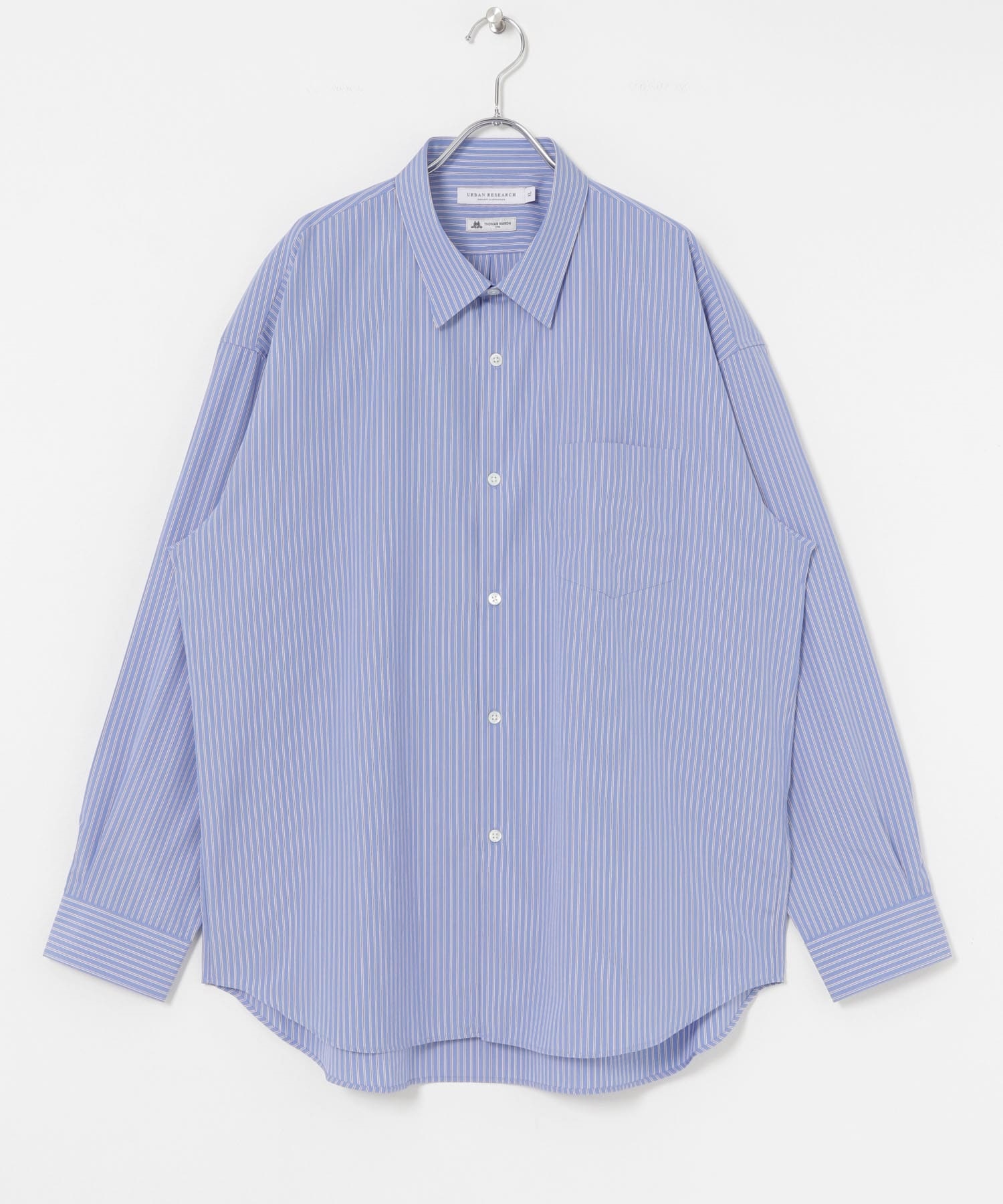 THOMAS MASON 寬版襯衫(條紋①-L-BLUE)