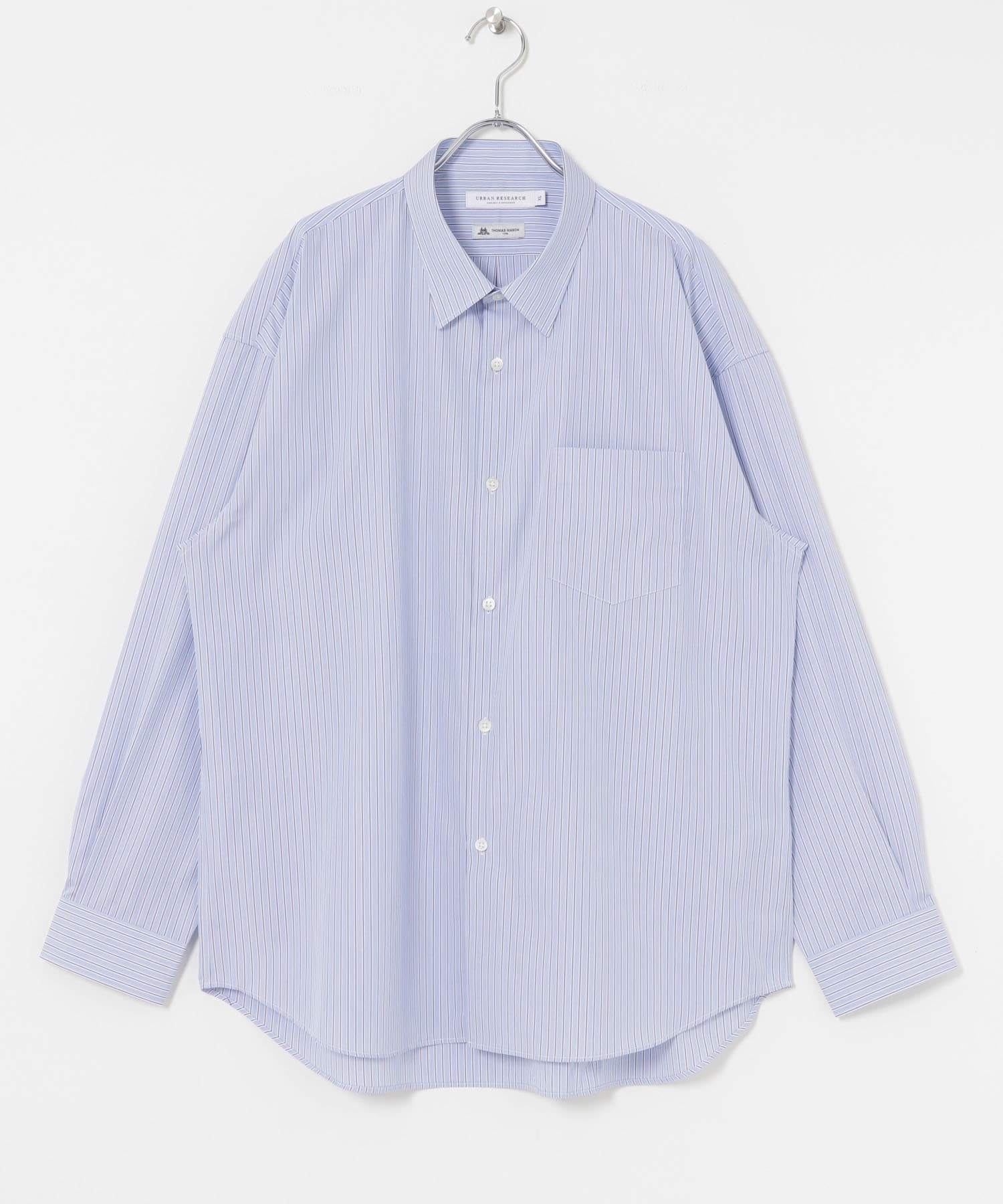 THOMAS MASON 寬版襯衫(條紋②-XL-其他藍色)