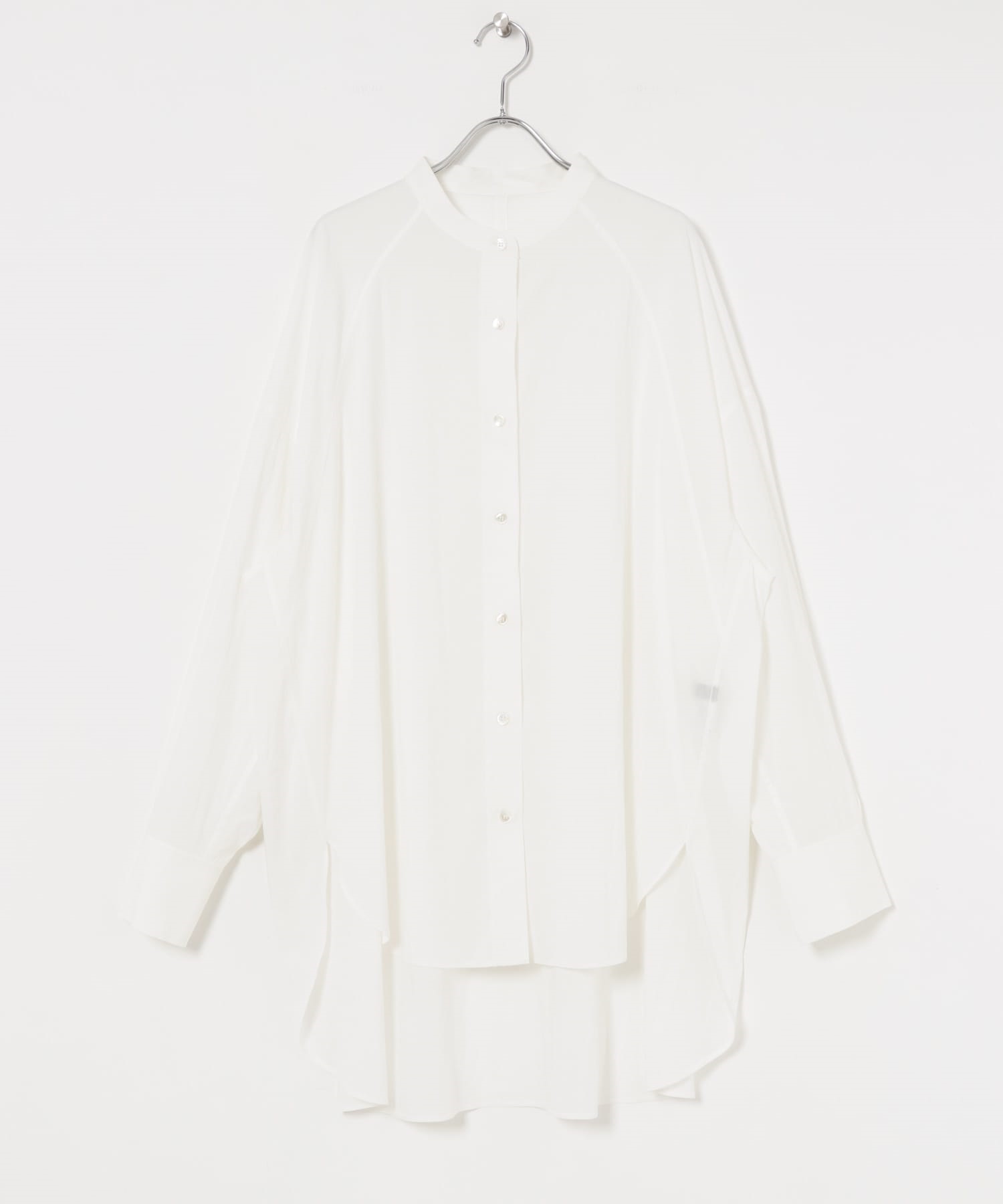 立領寬鬆襯衫(白色-FREE-WHITE)