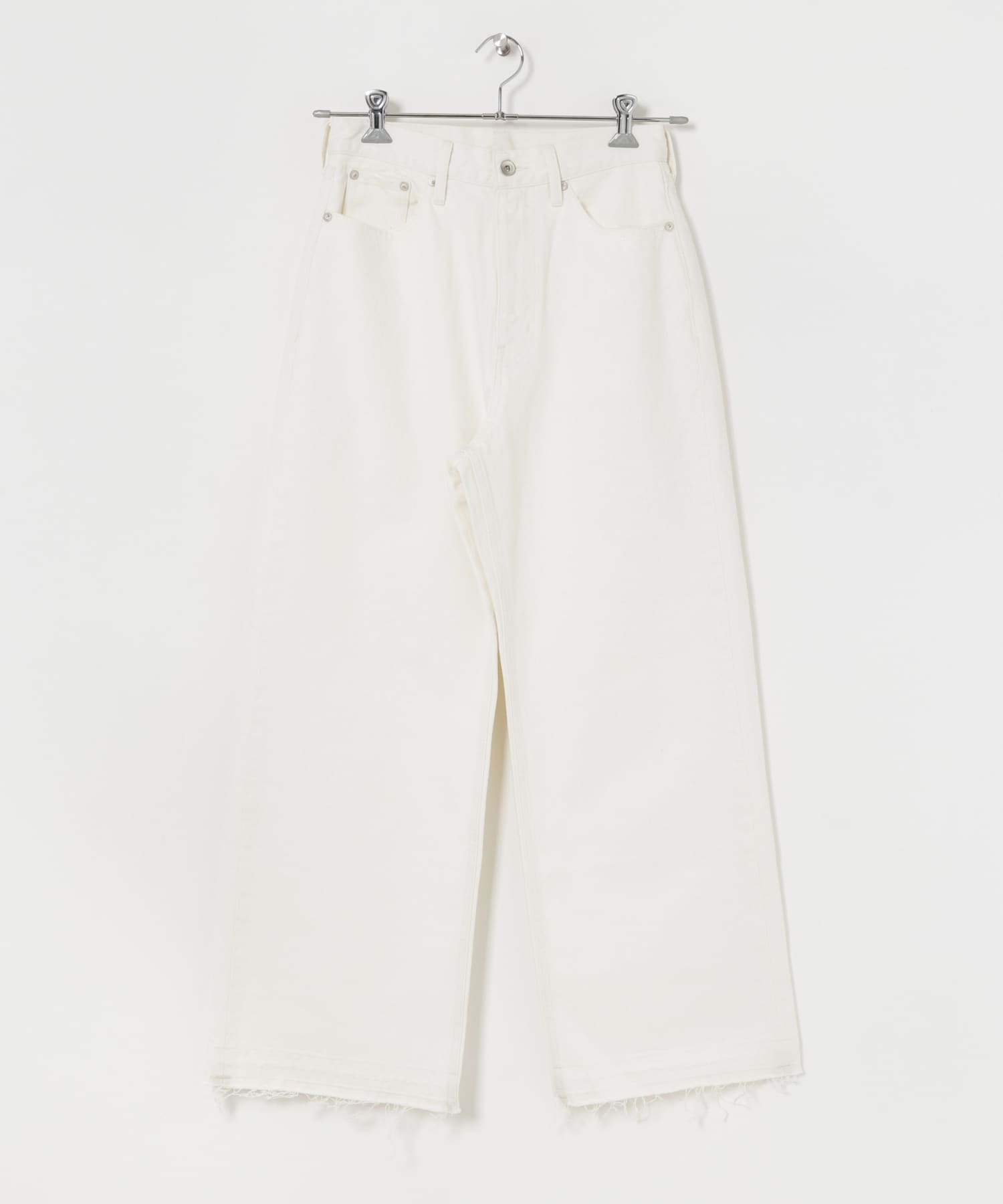破壞感牛仔寬褲(白色-36-WHITE)