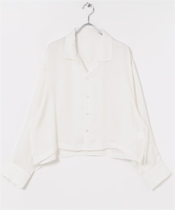 new basic 銅氨纖維短版襯衫(米色-FREE-OFF WHITE)