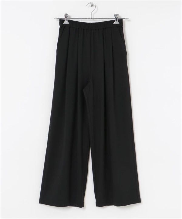 【新色追加】打褶碎褶直筒褲(黑色-36-BLACK)